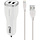 Mobiparts Dual USB Autolader 12W (2.4A) met Lightning-kabel - Wit