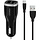 Mobiparts Car Charger Dual USB 24W/4.8A + USB-C Cable Black