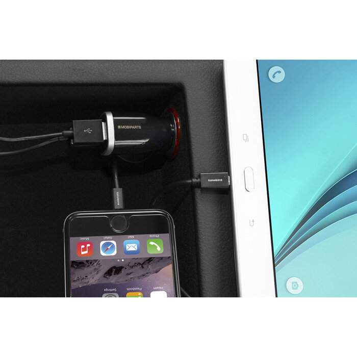Mobiparts Mobiparts Quick Charge Autolader - Dual USB 5A - Zwart