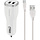 Mobiparts Car Charger Dual USB 12W/2.4A + USB-C Cable White
