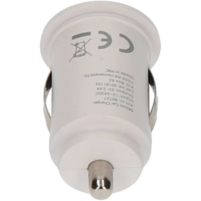 Quick & Easy Quick & Easy Autolader 2.4A Dual USB Wit - 5-Pack