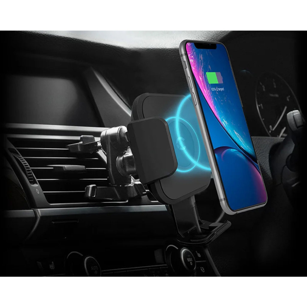 Cygnett Cygnett Race 10W Wireless Vent Car Charger + QC 3.0 Car Charger, foto 5 van 5
