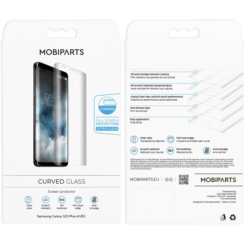 Mobiparts Mobiparts Curved Glass Screenprotector voor Samsung Galaxy S20 Plus