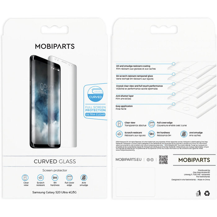 Mobiparts Mobiparts Curved Glass Screenprotector voor Samsung Galaxy S20 Ultra
