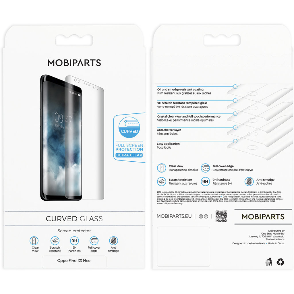 Mobiparts Mobiparts Curved Glass Screenprotector voor Oppo Find X3 Neo