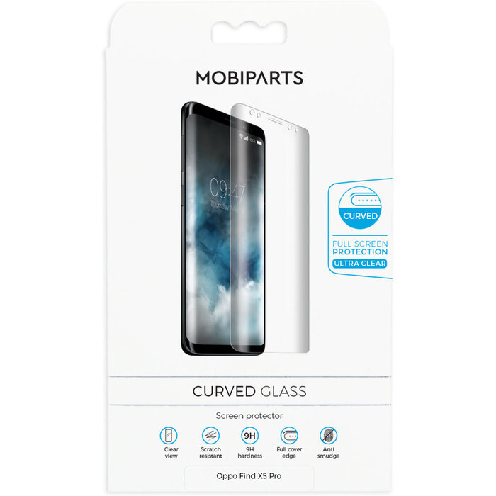 Mobiparts Mobiparts Curved Glass Screenprotector voor Oppo Find X5 Pro - Zwart