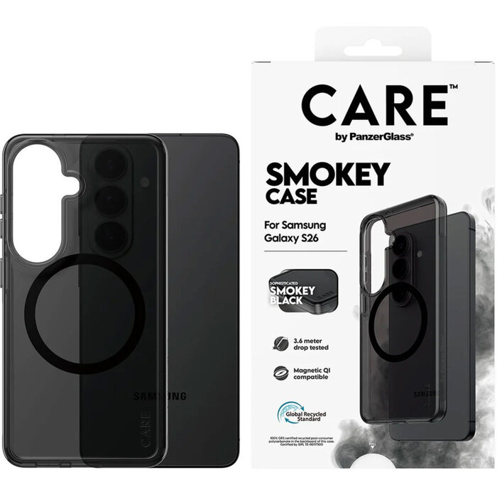 CARE by PanzerGlass CARE by PanzerGlass Urban Explorer Case Smokey w. Black Qi Samsung Galaxy S26