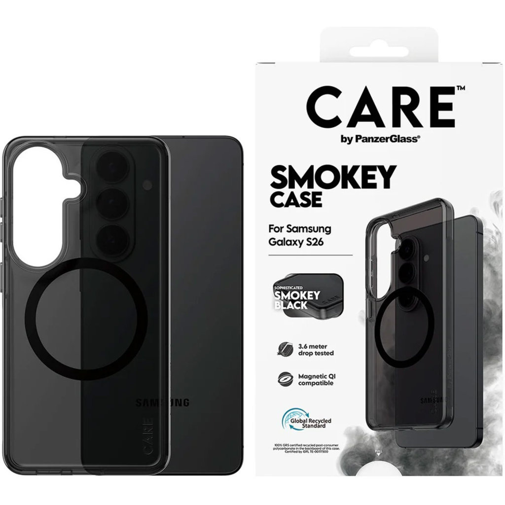 CARE by PanzerGlass CARE by PanzerGlass Urban Explorer Case Smokey w. Black Qi Samsung Galaxy S26, foto 2 van 5