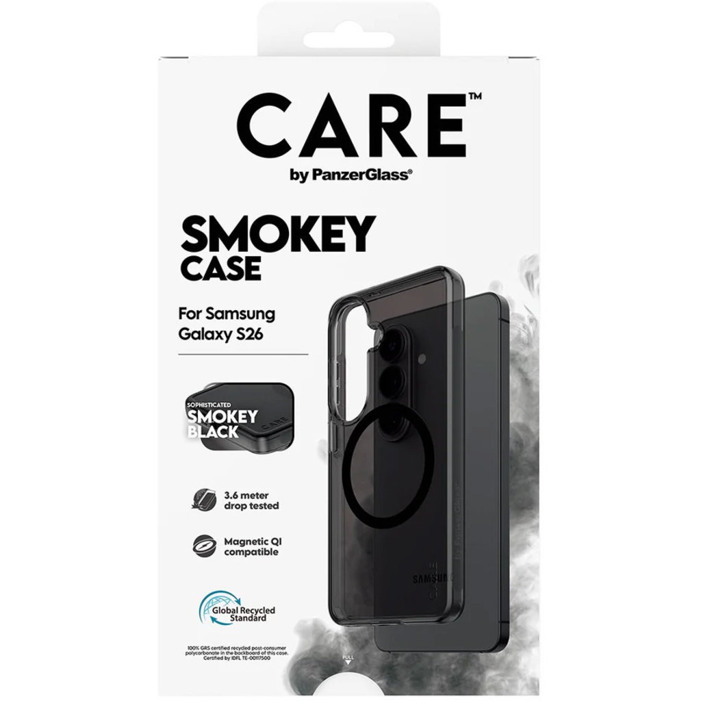 CARE by PanzerGlass CARE by PanzerGlass Urban Explorer Case Smokey w. Black Qi Samsung Galaxy S26, foto 3 van 5