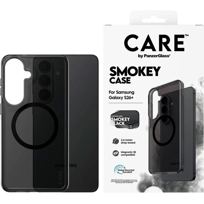 CARE by PanzerGlass CARE by PanzerGlass Urban Explorer Case Smokey w. Black Qi Samsung Galaxy S26 Plus