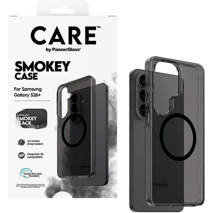 CARE by PanzerGlass CARE by PanzerGlass Urban Explorer Case Smokey w. Black Qi Samsung Galaxy S26 Plus