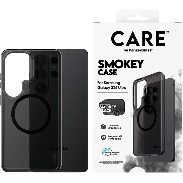CARE by PanzerGlass CARE by PanzerGlass Urban Explorer Case Smokey w. Black Qi Samsung Galaxy S26 Ultra