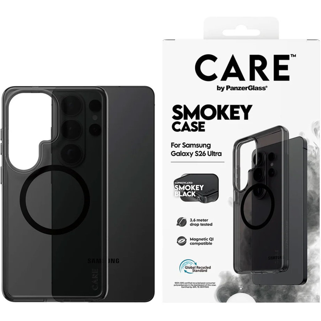 CARE by PanzerGlass CARE by PanzerGlass Urban Explorer Case Smokey w. Black Qi Samsung Galaxy S26 Ultra