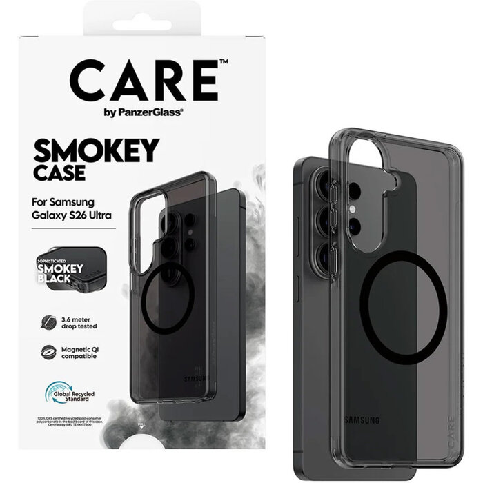 CARE by PanzerGlass CARE by PanzerGlass Urban Explorer Case Smokey w. Black Qi Samsung Galaxy S26 Ultra