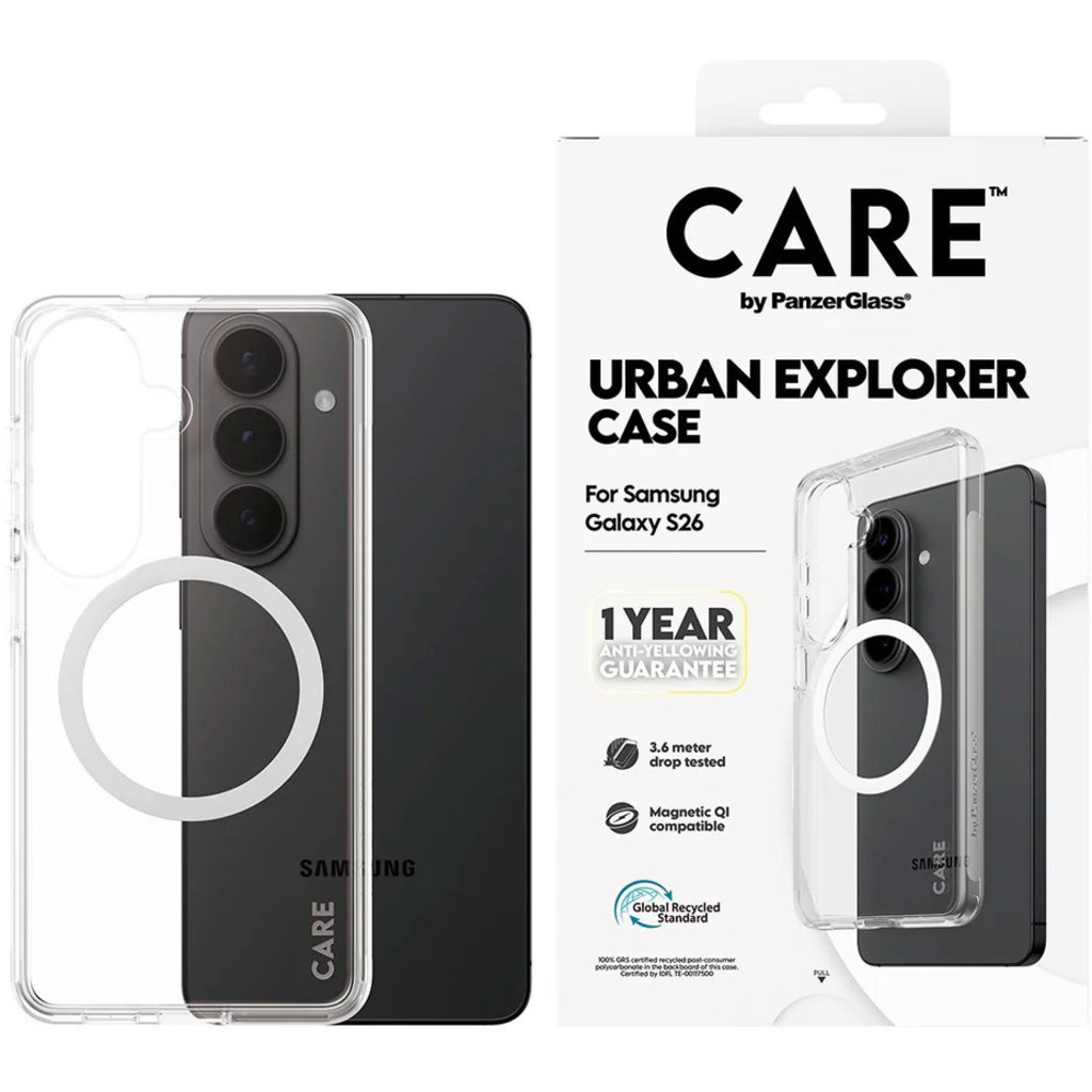 CARE by PanzerGlass PanzerGlass Urban Explorer Case voor Samsung Galaxy S26 - Transparant/Wit, foto 2 van 5