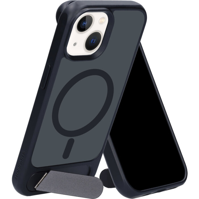 Mobiparts Mobiparts Hardcover Apple iPhone 13/14/15 with Stand Function Satin Black (Magsafe Compatible)
