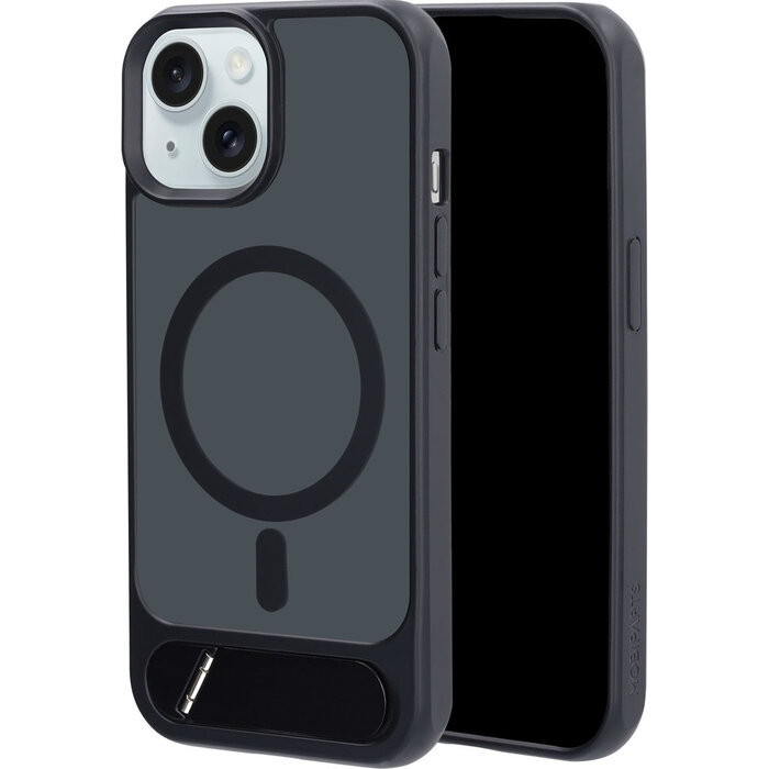 Mobiparts Mobiparts Hardcover Apple iPhone 13/14/15 with Stand Function Satin Black (Magsafe Compatible)
