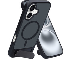 Mobiparts Mobiparts Hardcover Apple iPhone 16 with Stand Function Satin Black (Magsafe Compatible)