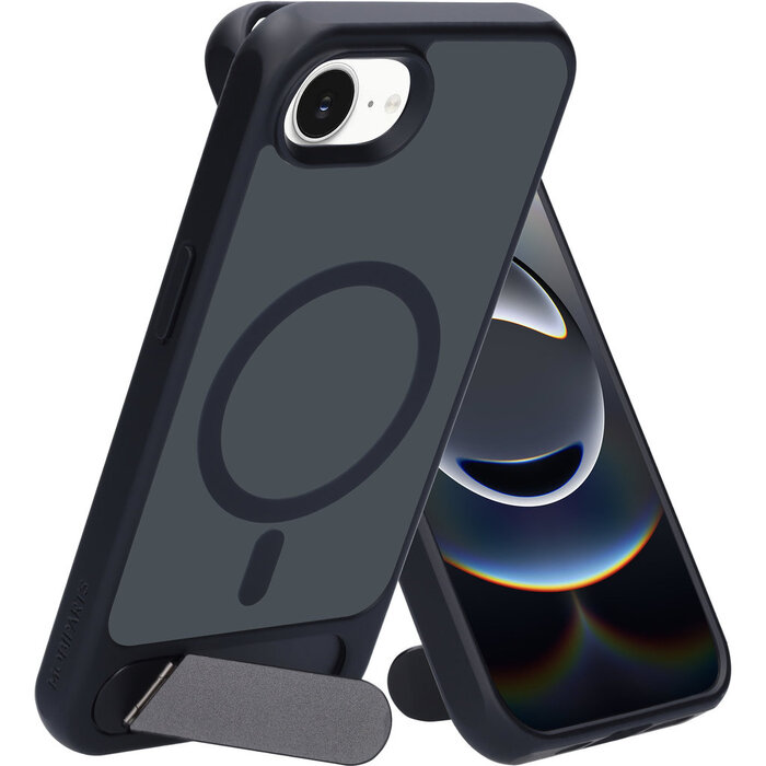 Mobiparts Mobiparts Hardcover Apple iPhone 17e/16e with Stand Function Satin Black (Magsafe Compatible)