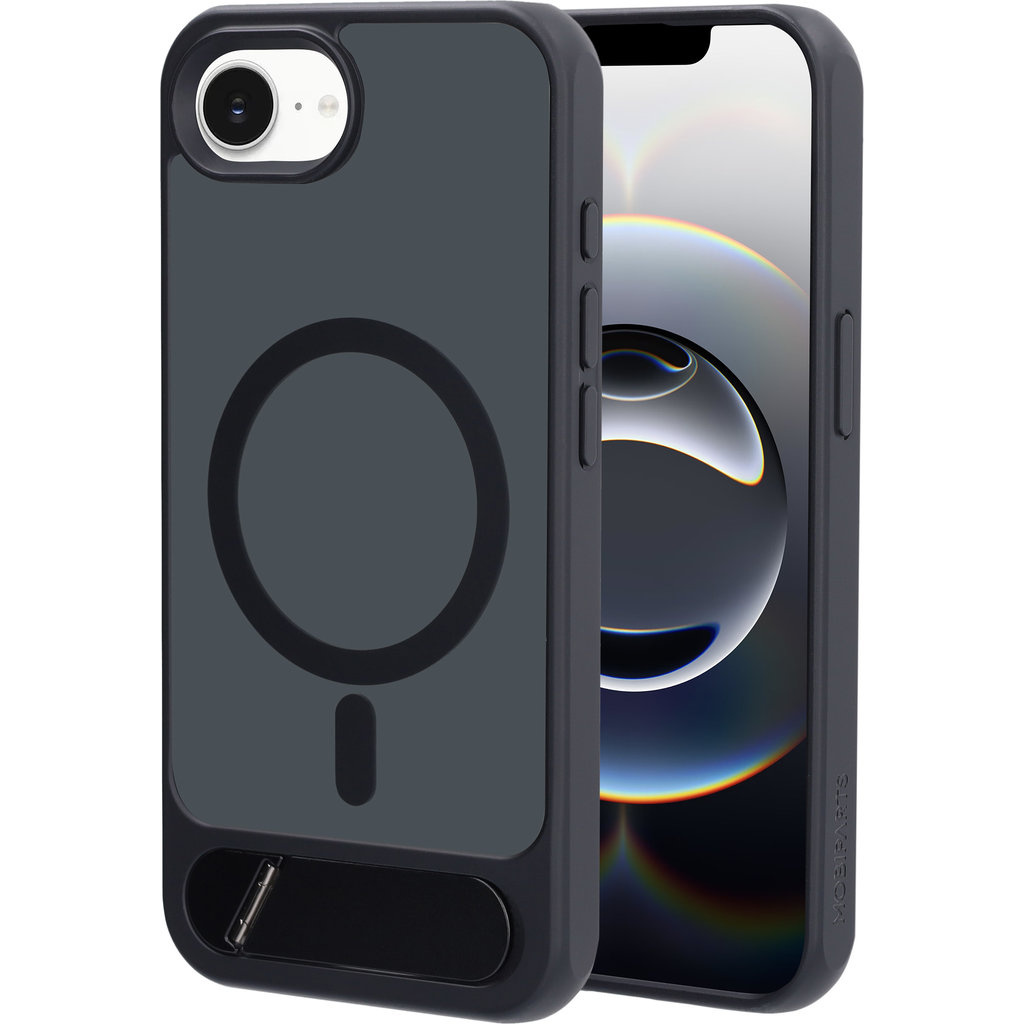 Mobiparts Mobiparts Hardcover Apple iPhone 17e/16e with Stand Function Satin Black (Magsafe Compatible)