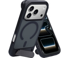 Mobiparts Mobiparts Hardcover Apple iPhone 17 Pro with Stand Function Satin Black (Magsafe Compatible)