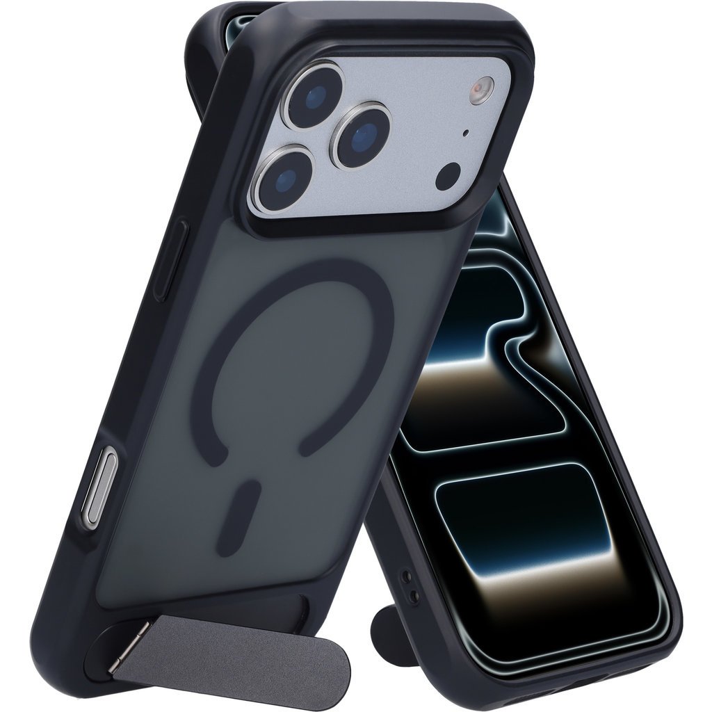 Mobiparts Mobiparts Hardcover Apple iPhone 17 Pro Max with Stand Function Satin Black (Magsafe Compatible)