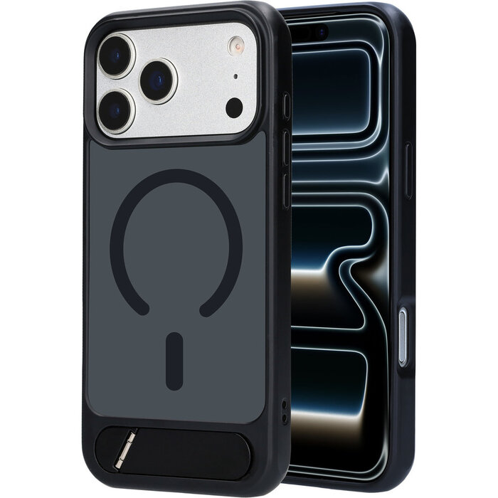 Mobiparts Mobiparts MagSafe Hardcover iPhone 17 Pro Max met Standaard - Satin Black