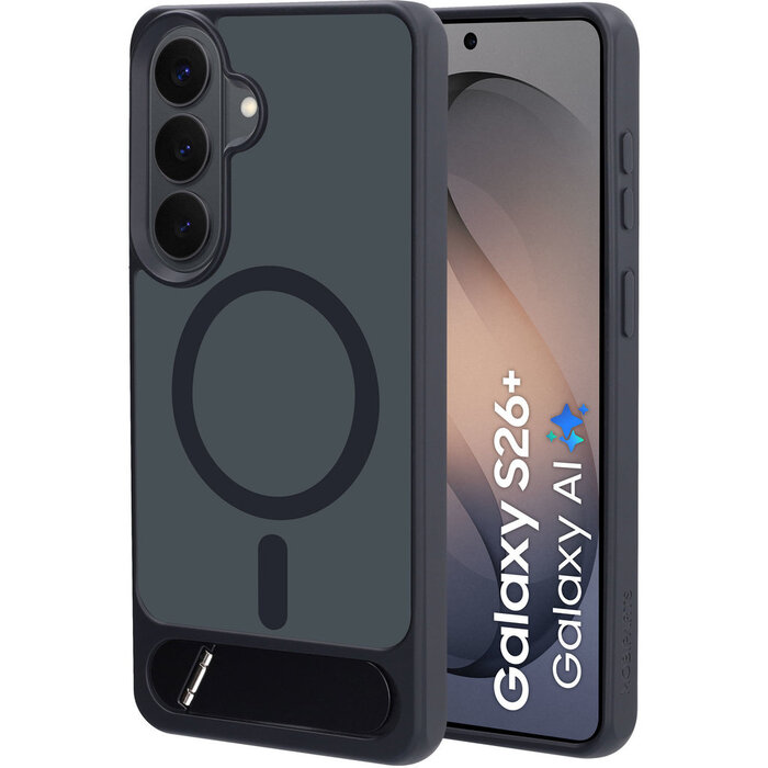 Mobiparts Mobiparts Hardcover Samsung Galaxy S26 Plus with Stand Function Satin Black (Magsafe Compatible)