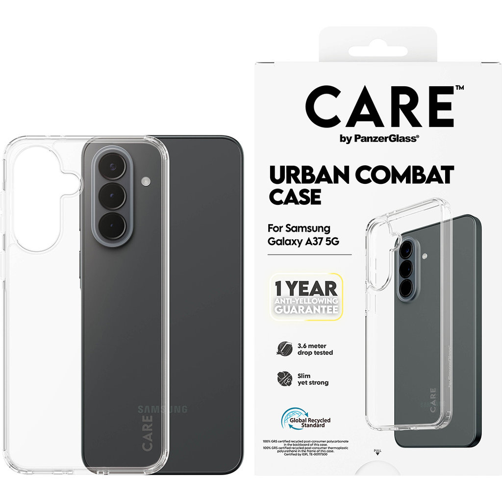 CARE by PanzerGlass PanzerGlass Urban Combat Case voor Samsung Galaxy A37 5G - Transparant