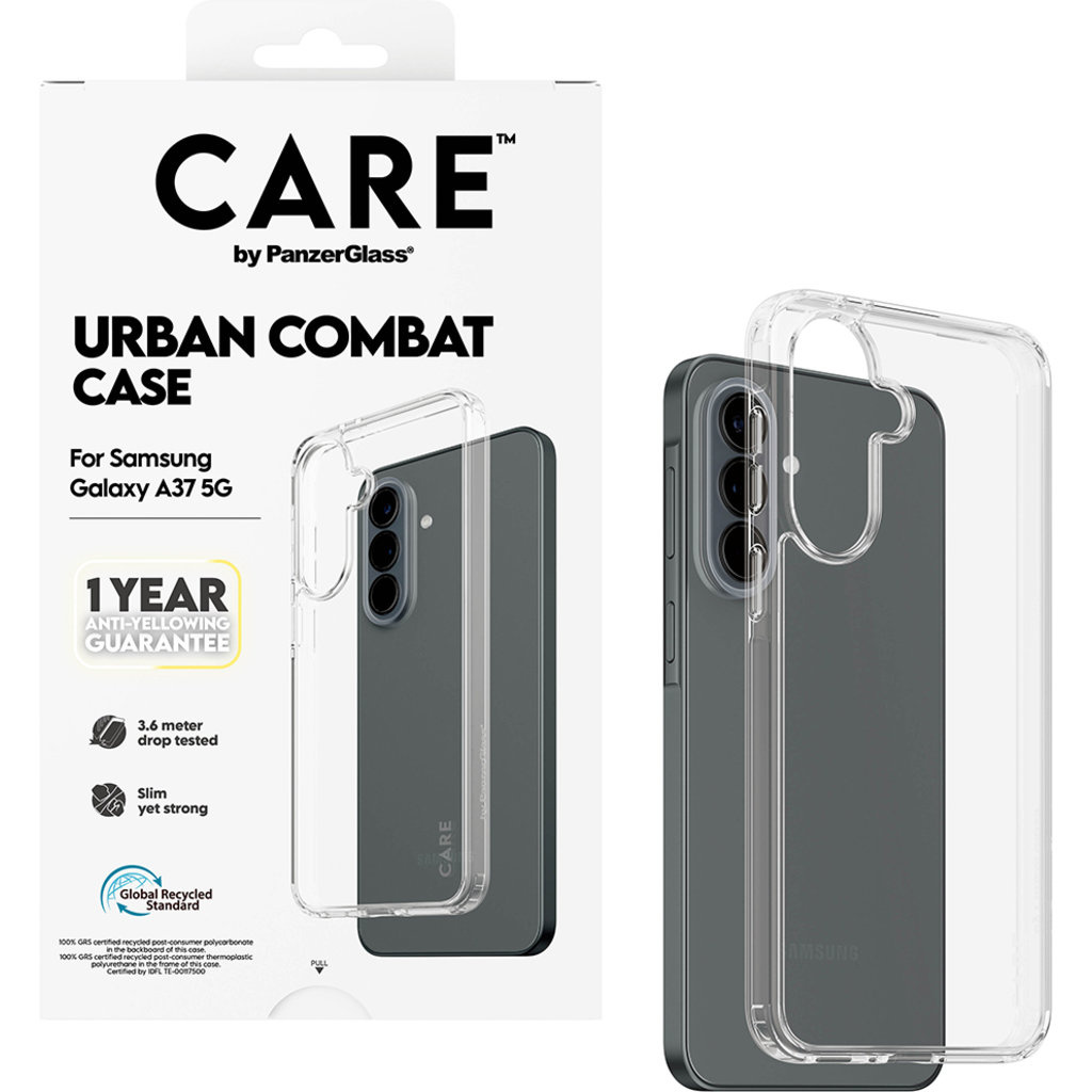 CARE by PanzerGlass PanzerGlass Urban Combat Case voor Samsung Galaxy A37 5G - Transparant