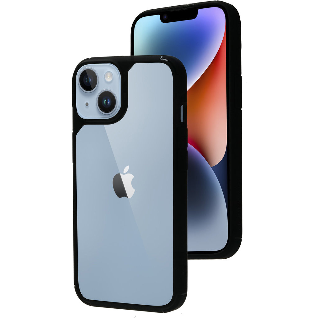 Mobiparts Mobiparts Rugged Clear Case voor iPhone 14 - Zwart