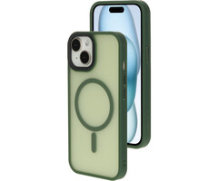Mobiparts Mobiparts MagSafe Hardcover voor iPhone 15 - Satijn Groen