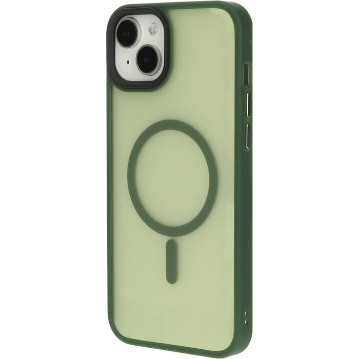 Mobiparts Mobiparts Hardcover voor Apple iPhone 15 Plus - MagSafe - Satijn Groen