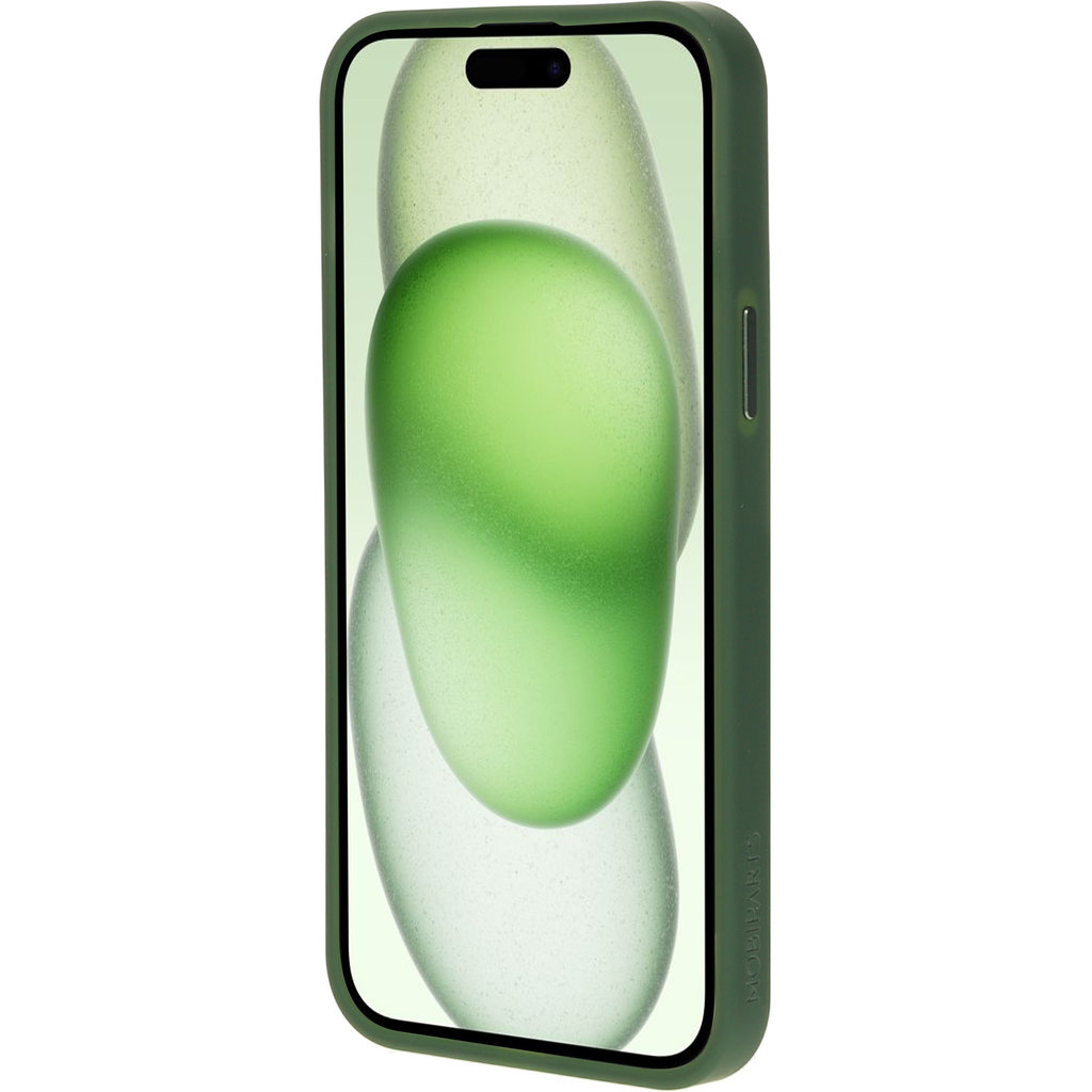 Mobiparts Mobiparts Hardcover voor Apple iPhone 15 Plus - MagSafe - Satijn Groen