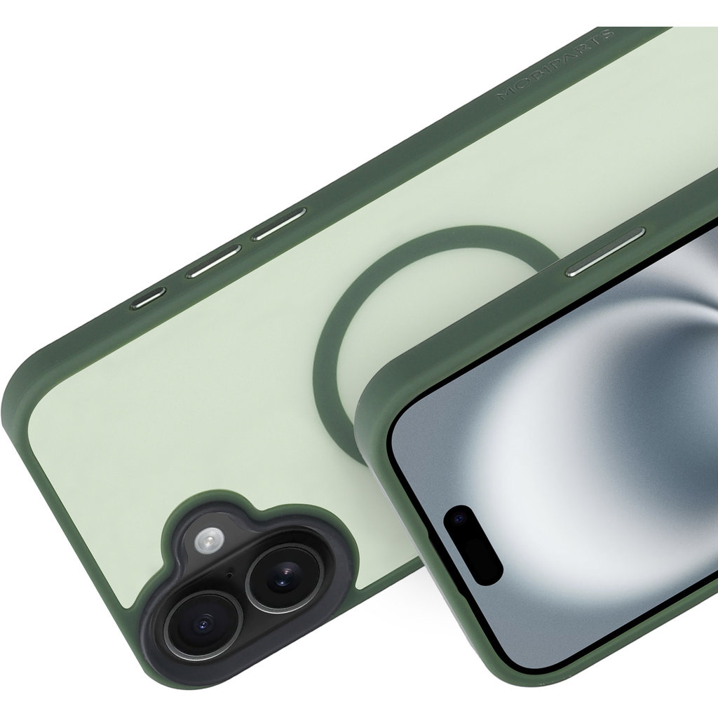 Mobiparts Mobiparts MagSafe Hardcover voor iPhone 16 Plus - Satijn Groen