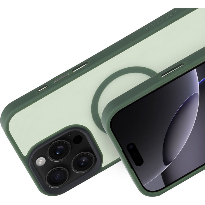 Mobiparts Mobiparts MagSafe Hardcover voor Apple iPhone 16 Pro Max - Satijn Groen