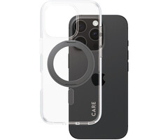CARE by PanzerGlass CARE by PanzerGlass Feature Case Transparent w. Black Kickstand & MagSafe iPhone 16 Pro