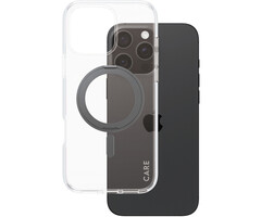 CARE by PanzerGlass CARE by PanzerGlass Feature Case Transparent w. Black Kickstand & MagSafe iPhone 16 Pro Max