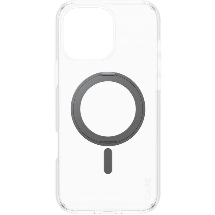 CARE by PanzerGlass CARE by PanzerGlass Feature Case Transparent w. Black Kickstand & MagSafe iPhone 16 Pro Max