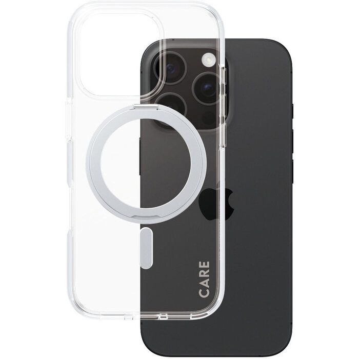 CARE by PanzerGlass CARE by PanzerGlass Feature Case Transparent w. Silver Kickstand & MagSafe iPhone 16 Pro
