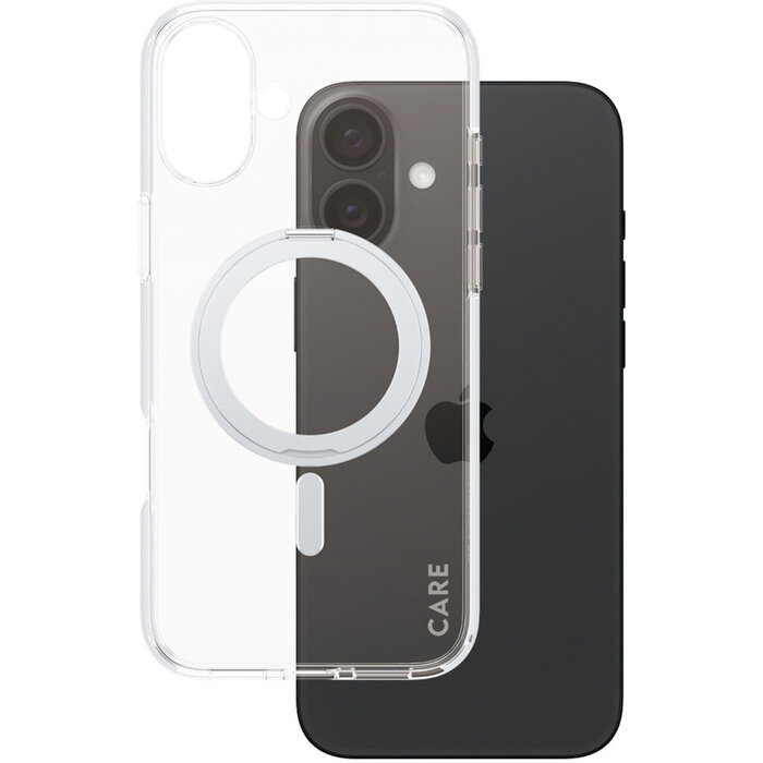CARE by PanzerGlass CARE by PanzerGlass Feature Case Transparent w. Silver Kickstand & MagSafe iPhone 16 Plus
