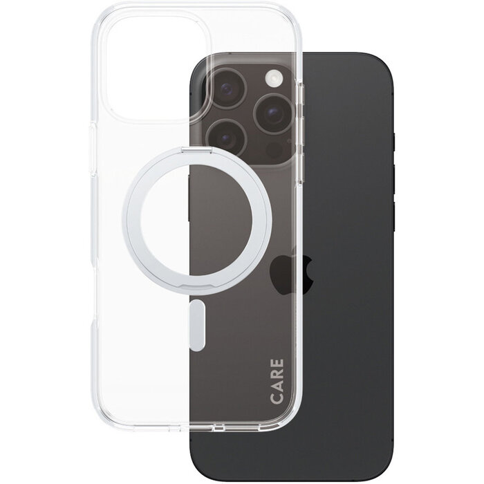 CARE by PanzerGlass CARE by PanzerGlass Feature Case Transparent w. Silver Kickstand & MagSafe iPhone 16 Pro Max