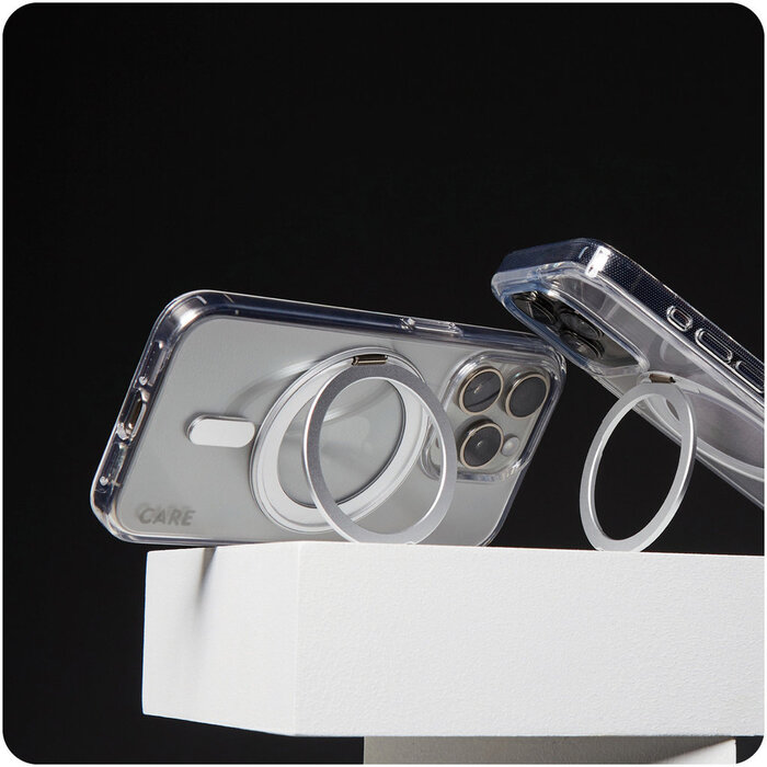 CARE by PanzerGlass CARE by PanzerGlass Feature Case Transparent w. Silver Kickstand & MagSafe iPhone 16 Pro Max