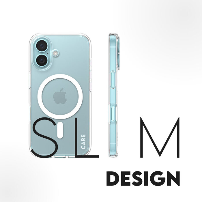 CARE by PanzerGlass CARE by PanzerGlass Flagship Case Transparent Urban Combat w. White MagSafe iPhone 16