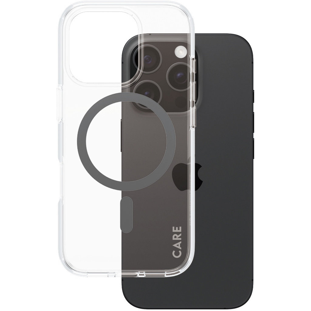 CARE by PanzerGlass PanzerGlass Urban Combat MagSafe Case voor iPhone 16 Pro - Transparant/Zwart