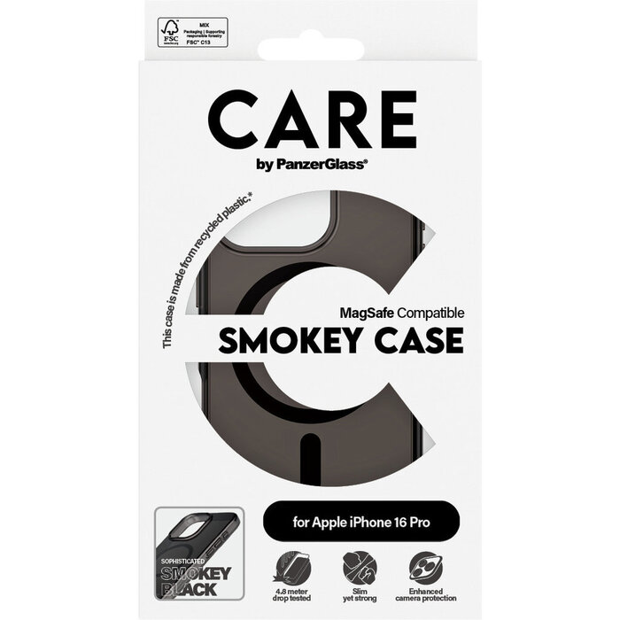 CARE by PanzerGlass PanzerGlass Urban Combat MagSafe Hoesje iPhone 16 Pro - Smokey Black