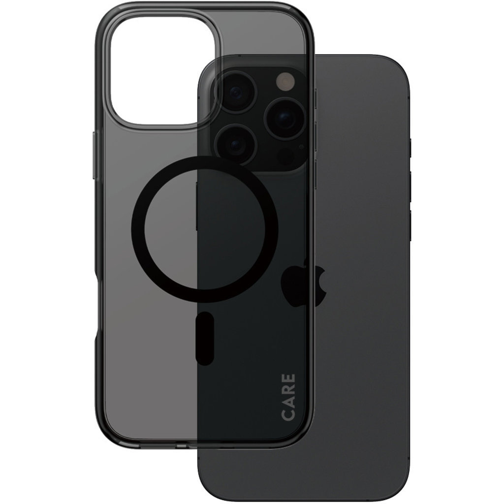CARE by PanzerGlass PanzerGlass CARE MagSafe Case voor iPhone 16 Pro Max - Smokey Black