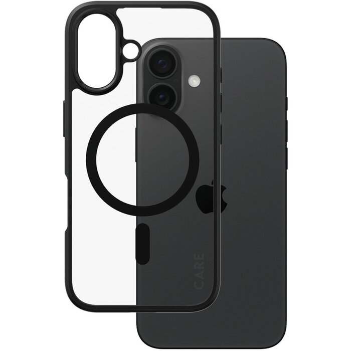 CARE by PanzerGlass CARE by PanzerGlass Flagship Case Transparent Urban Combat w. Black Frame & MagSafe iPhone 16