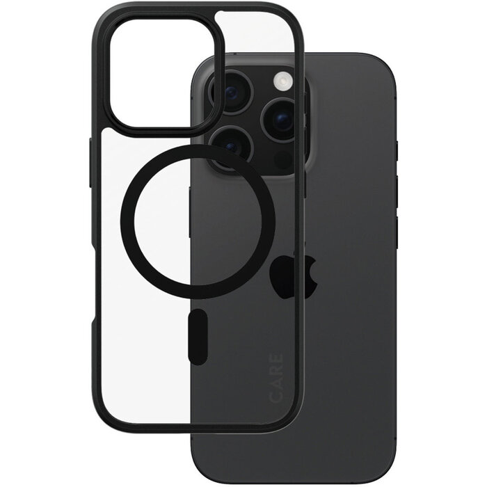 CARE by PanzerGlass CARE by PanzerGlass Flagship Case Transparent Urban Combat w. Black Frame & MagSafe iPhone 16 Pro