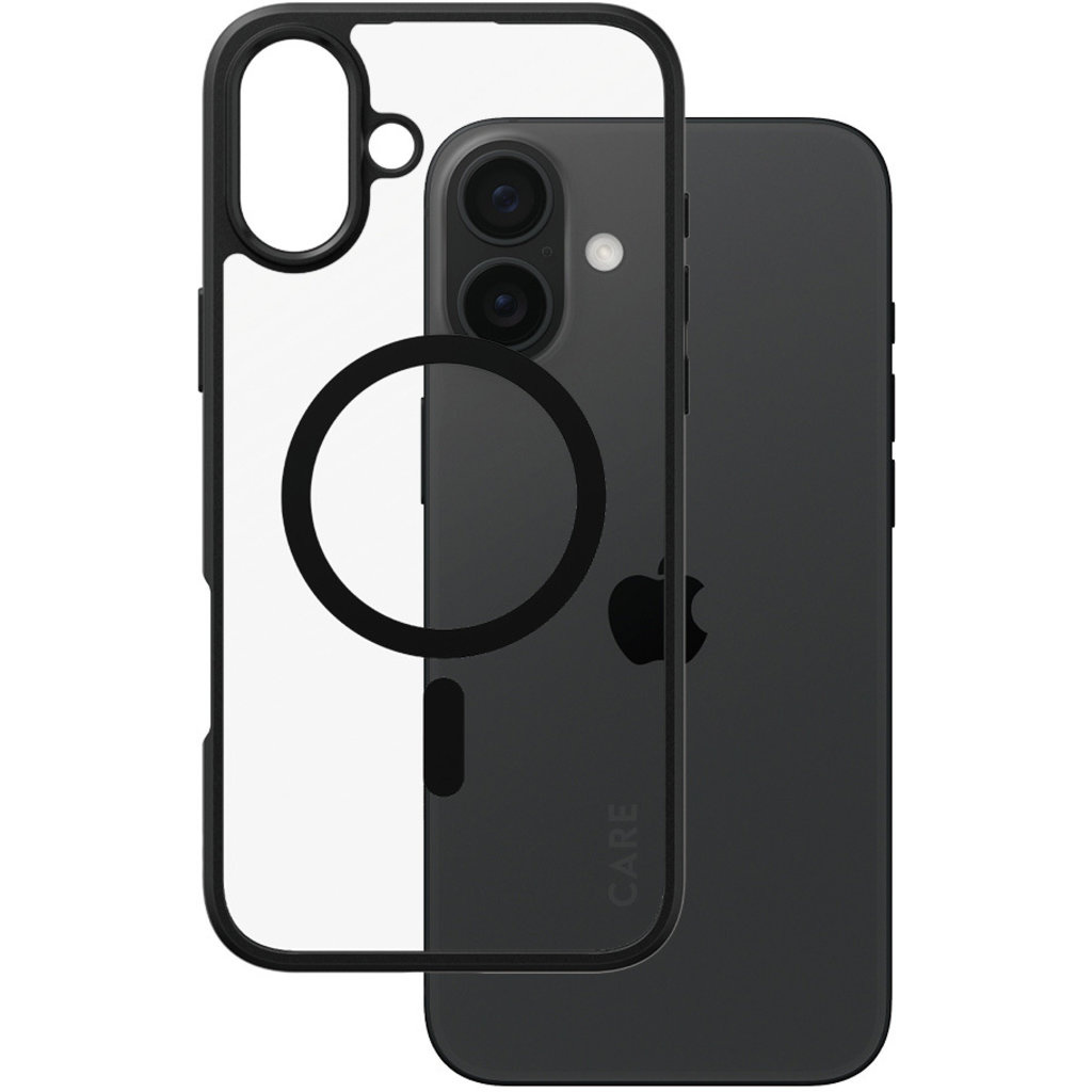 CARE by PanzerGlass CARE by PanzerGlass Flagship Case Transparent Urban Combat w. Black Frame & MagSafe iPhone 16 Plus